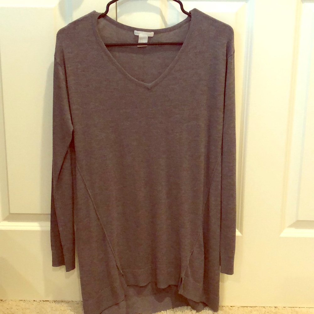 H&M basics grey v-neck tunic